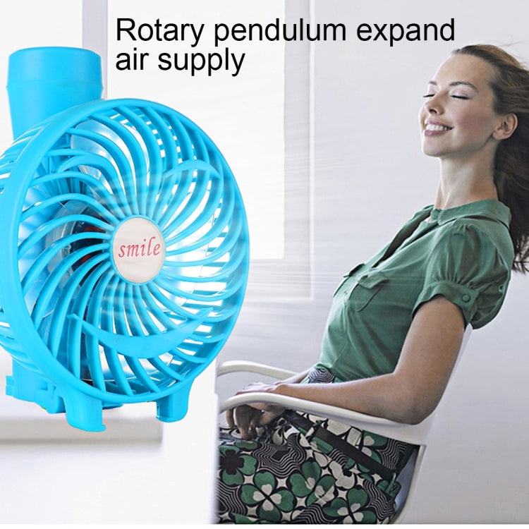 Battery Operated Foldable Handheld Mini Fan with 3 Speed Control, Support Bluetooth & TF Card Music Play(Blue)