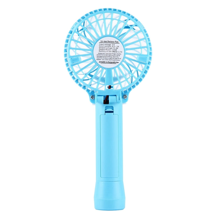 Battery Operated Foldable Handheld Mini Fan with 3 Speed Control, Support Bluetooth & TF Card Music Play(Blue)
