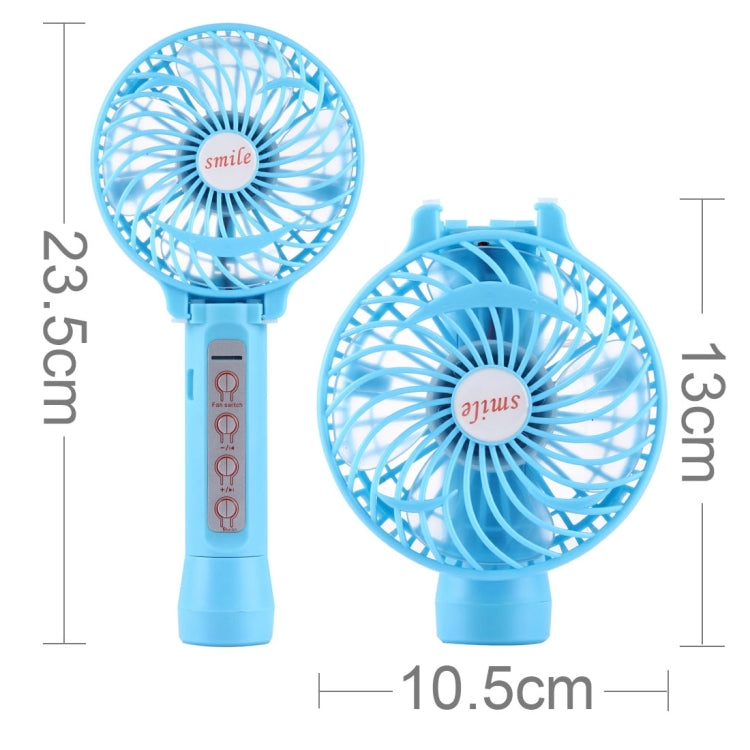 Battery Operated Foldable Handheld Mini Fan with 3 Speed Control, Support Bluetooth & TF Card Music Play(Blue)