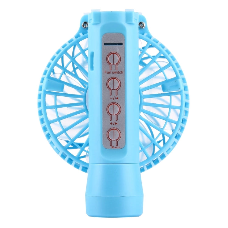 Battery Operated Foldable Handheld Mini Fan with 3 Speed Control, Support Bluetooth & TF Card Music Play(Blue)