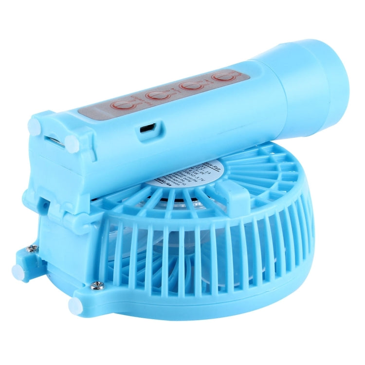 Battery Operated Foldable Handheld Mini Fan with 3 Speed Control, Support Bluetooth & TF Card Music Play(Blue)