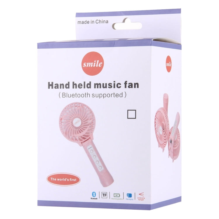 Battery Operated Foldable Handheld Mini Fan with 3 Speed Control, Support Bluetooth & TF Card Music Play(Blue)