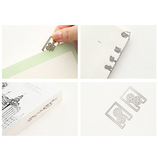 4 PCS Metal Bookmark Creative Mini Book Markers Memorial Art Crafts Bookmark,Random Color Delivery