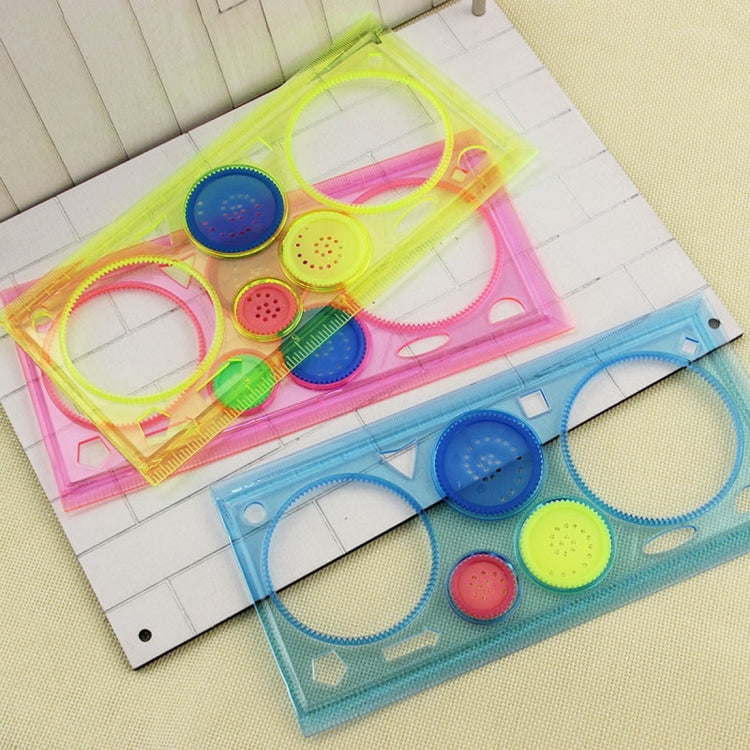 10 PCS Creative Million Flower Ruler Geometric Learning Rules Drawing Tools Fixed Student Painting Set Creative,Random Color Delivery