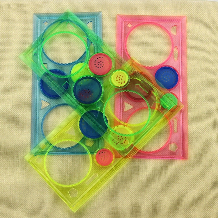 10 PCS Creative Million Flower Ruler Geometric Learning Rules Drawing Tools Fixed Student Painting Set Creative,Random Color Delivery