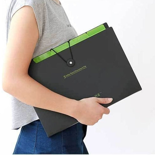 School Stationery Office Supplies Simple Contracted Multilayer Buckles Folder Paper Storage Document Folder 5 pages,Random Color Delivery