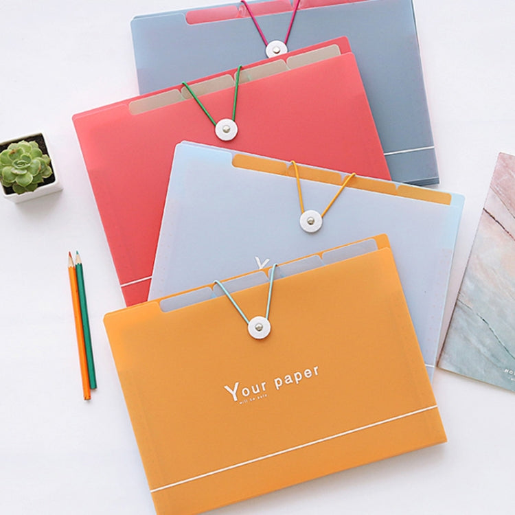 School Stationery Office Supplies Simple Contracted Multilayer Buckles Folder Paper Storage Document Folder 8 pages,Random Color Delivery