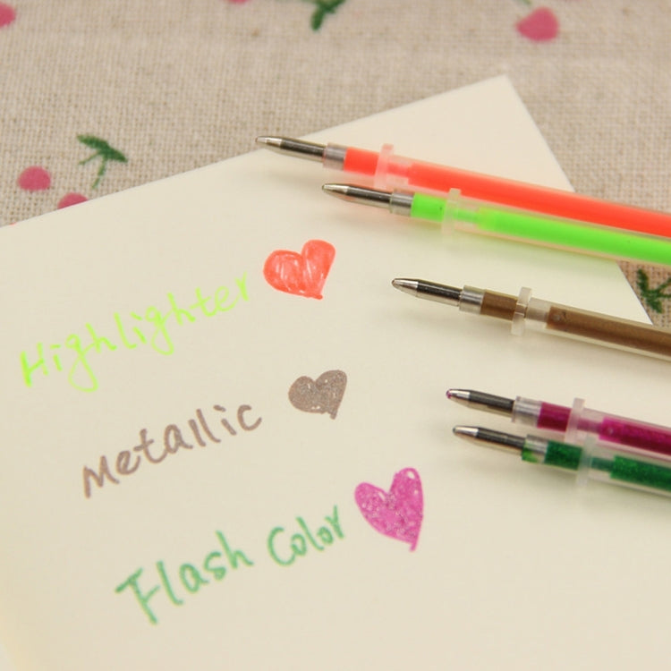 36 PCS / Set 0.5mm Pen Refill Flash Fluorescent Metal Colors for Children Painting Writing Office Stationery,Random Color Delivery