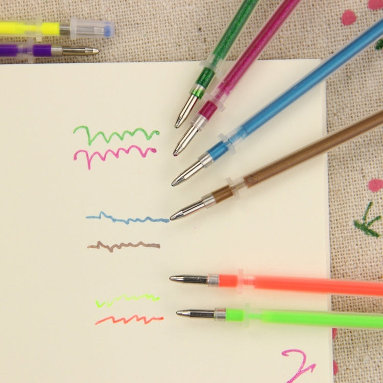 36 PCS / Set 0.5mm Pen Refill Flash Fluorescent Metal Colors for Children Painting Writing Office Stationery,Random Color Delivery
