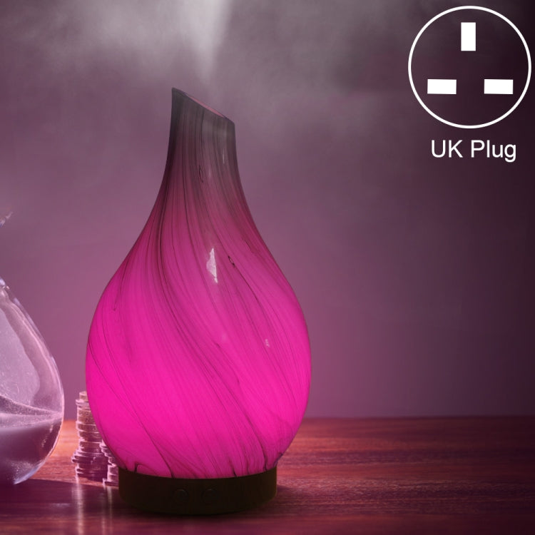 Creative Wood Grain Aromatherapy Machine Mini Glass Inclined Mouth Humidifier Automatic Alcohol Sprayer with Seven Color Lamp, Capacity: 100mL, U