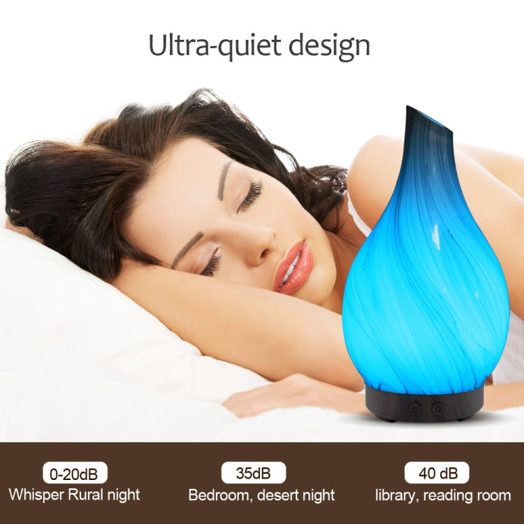 Creative Wood Grain Aromatherapy Machine Mini Glass Inclined Mouth Humidifier Automatic Alcohol Sprayer with Seven Color Lamp, Capacity: 100mL, U