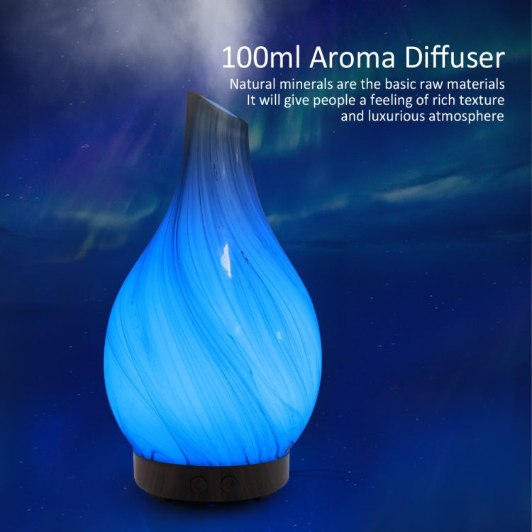 Creative Wood Grain Aromatherapy Machine Mini Glass Inclined Mouth Humidifier Automatic Alcohol Sprayer with Seven Color Lamp, Capacity: 100mL, U