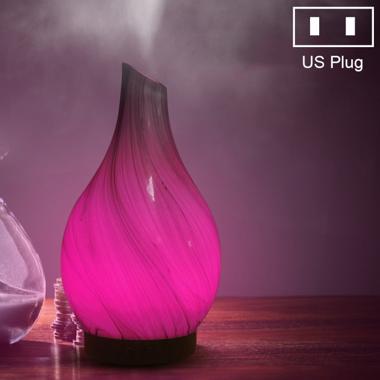 Creative Wood Grain Aromatherapy Machine Mini Glass Inclined Mouth Humidifier Automatic Alcohol Sprayer with Seven Color Lamp, Capacity: 100mL, U