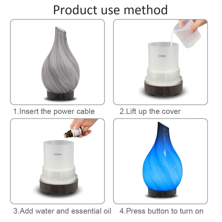 Creative Wood Grain Aromatherapy Machine Mini Glass Inclined Mouth Humidifier Automatic Alcohol Sprayer with Seven Color Lamp, Capacity: 100mL, U