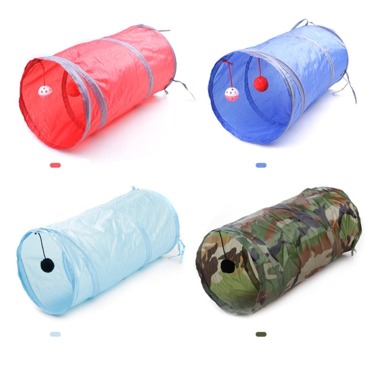 Foldable 2 Exits Exercising Cat Tunnel with A Hanging Ball, Length:50cm