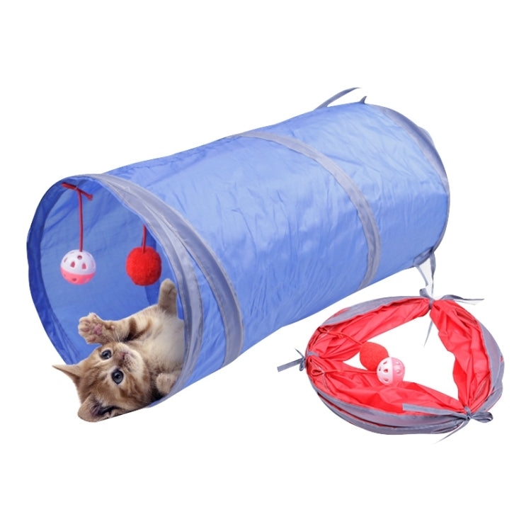Foldable 2 Exits Exercising Cat Tunnel with A Hanging Ball, Length:50cm