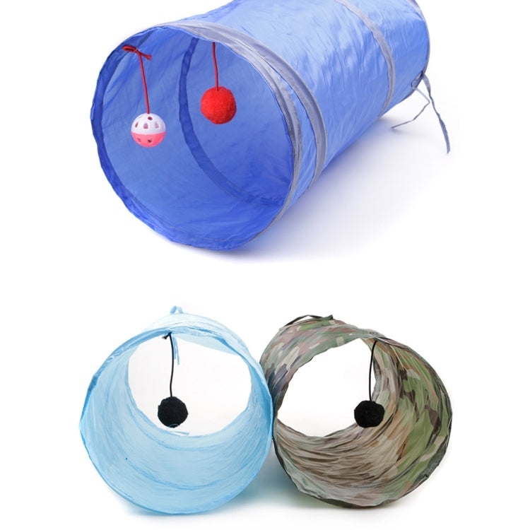 Foldable 2 Exits Exercising Cat Tunnel with A Hanging Ball, Length:50cm
