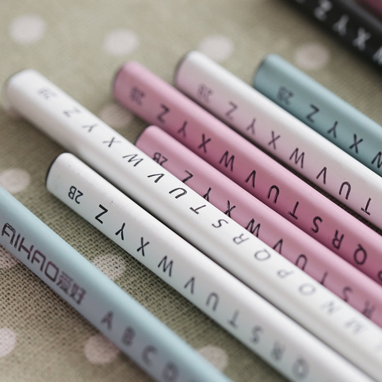 Standard Pencil Black Wood Drawing Pencil 2B Pencil School Stationery Office Supplies English Alphabet Style,Random Color Delivery