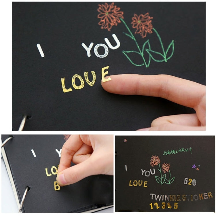 10PCS Bronzing Alphabet Stickers Digital Characters Letters Home Decoration English Diy Wall Stickers , Random Color Delivery