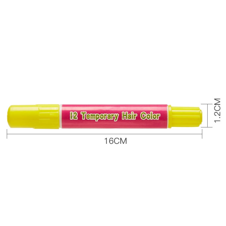 Disposable 12 Colors Hair Color Crayons Set Temporary Hair Dye Pen