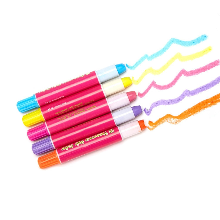 Disposable 12 Colors Hair Color Crayons Set Temporary Hair Dye Pen