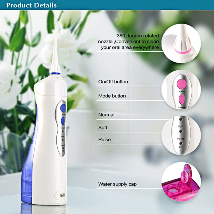 FL-V8 Rechargeable Waterproof Oral Irrigator Dental Gum Care Water Jet Flosser (EU Plug)(Purple)