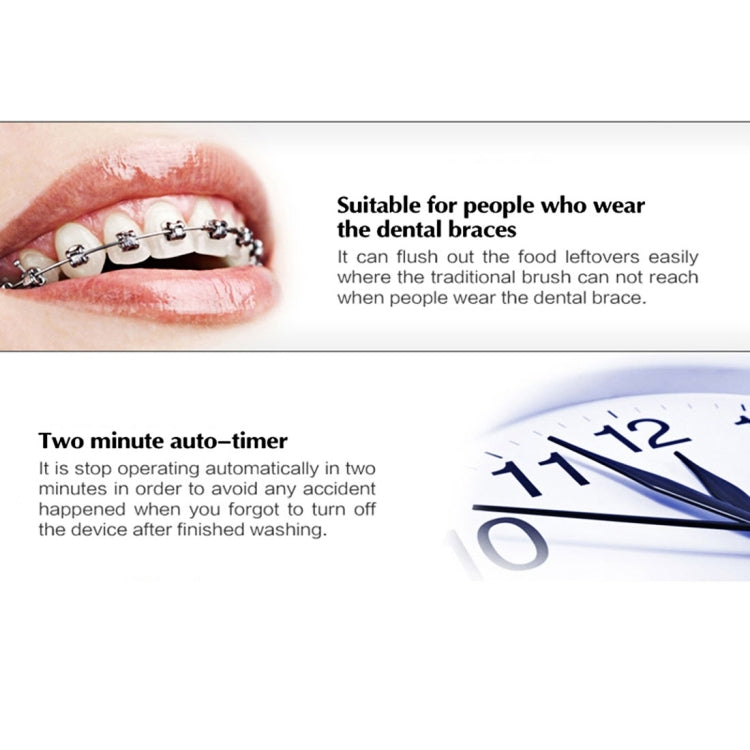 FL-V8 Rechargeable Waterproof Oral Irrigator Dental Gum Care Water Jet Flosser (EU Plug)(Purple)