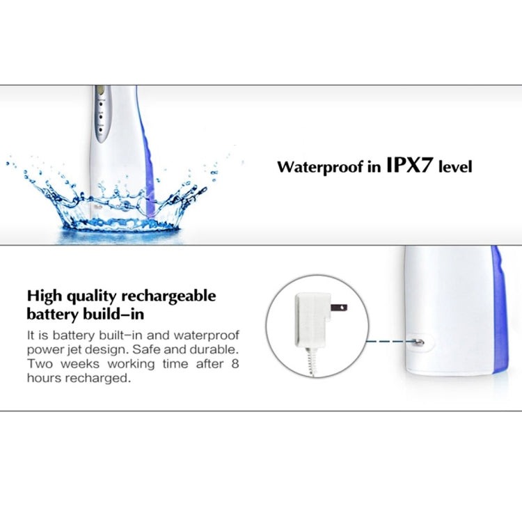 FL-V8 Rechargeable Waterproof Oral Irrigator Dental Gum Care Water Jet Flosser (EU Plug)(Purple)