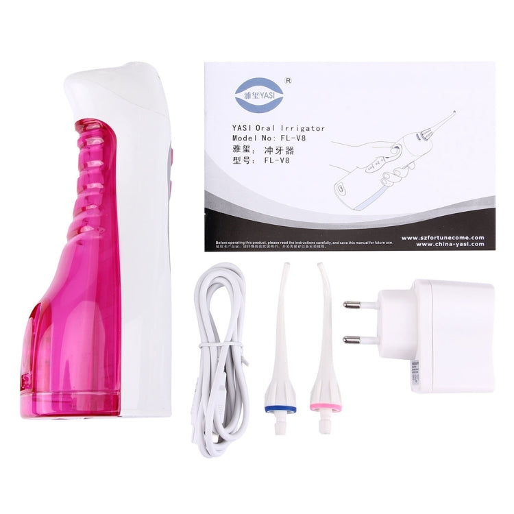 FL-V8 Rechargeable Waterproof Oral Irrigator Dental Gum Care Water Jet Flosser (EU Plug)(Purple)