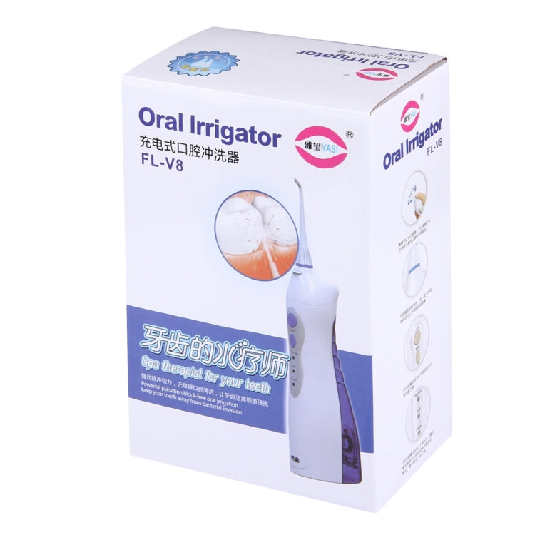 FL-V8 Rechargeable Waterproof Oral Irrigator Dental Gum Care Water Jet Flosser (EU Plug)(Purple)