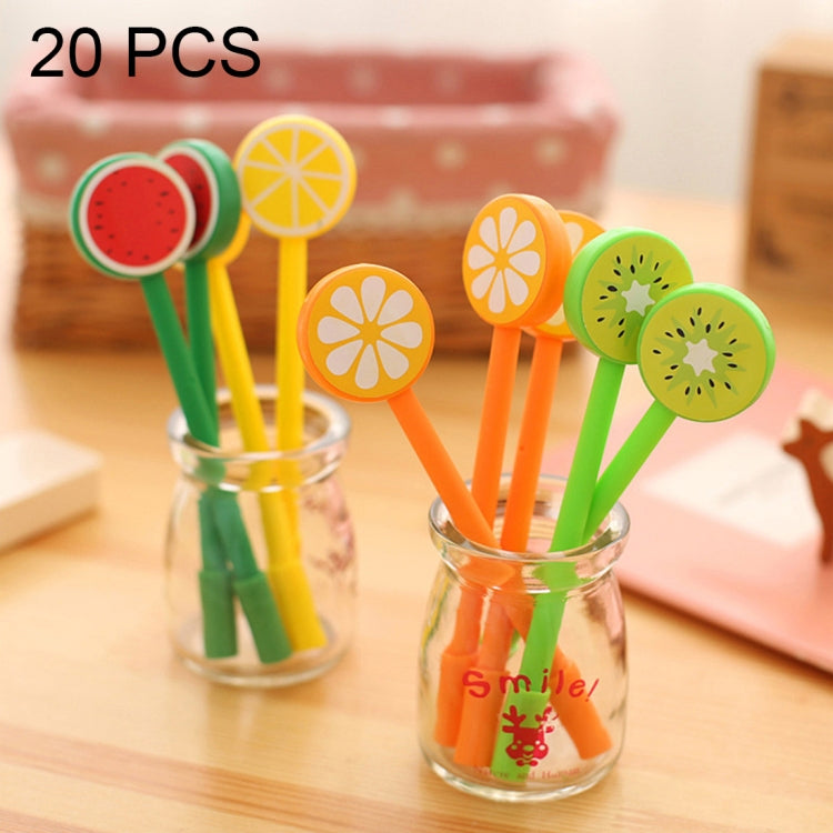 20 PCS Creative Fruit Lollipops Gel Pen Writing Stationery for Kids Gift / Office School Supplies, Random Style Delivery
