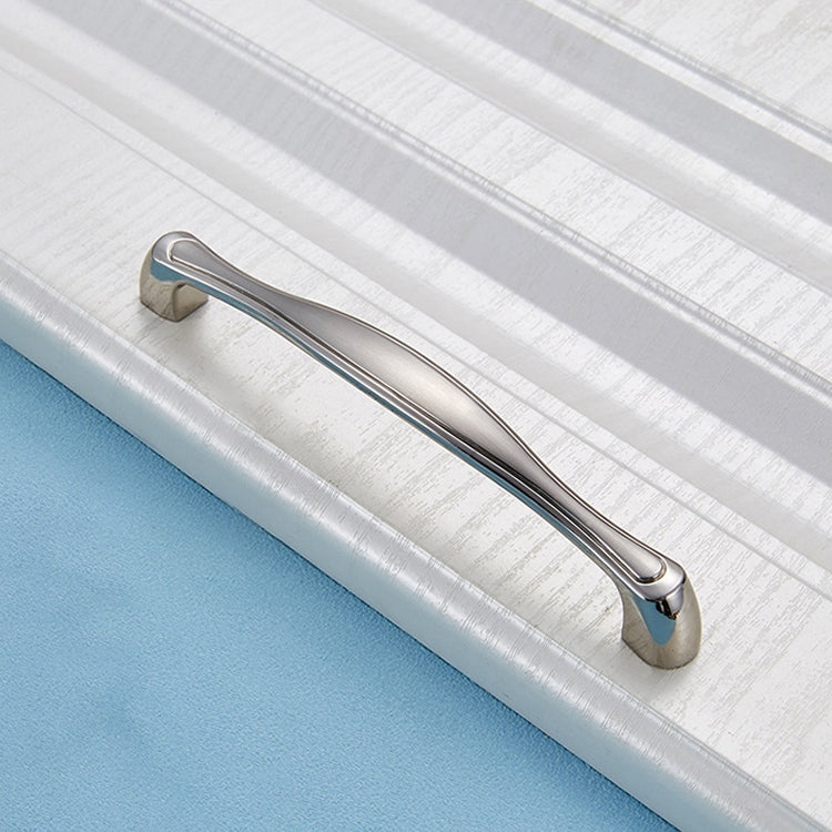 5 PCS 4092-128 Double White Drawer Cabinet Door Silver Black Handle