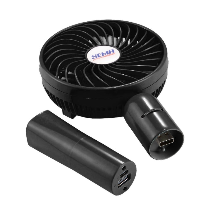 SEMA 360 Degree Rotate Handheld Rechargeable Mini Battery Fan with Charger Function & Lanyard
