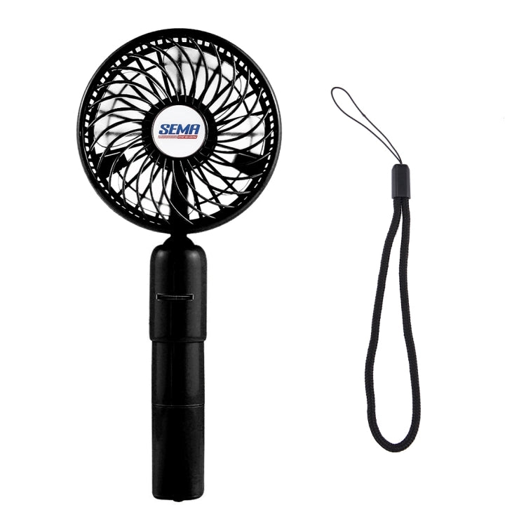 SEMA 360 Degree Rotate Handheld Rechargeable Mini Battery Fan with Charger Function & Lanyard