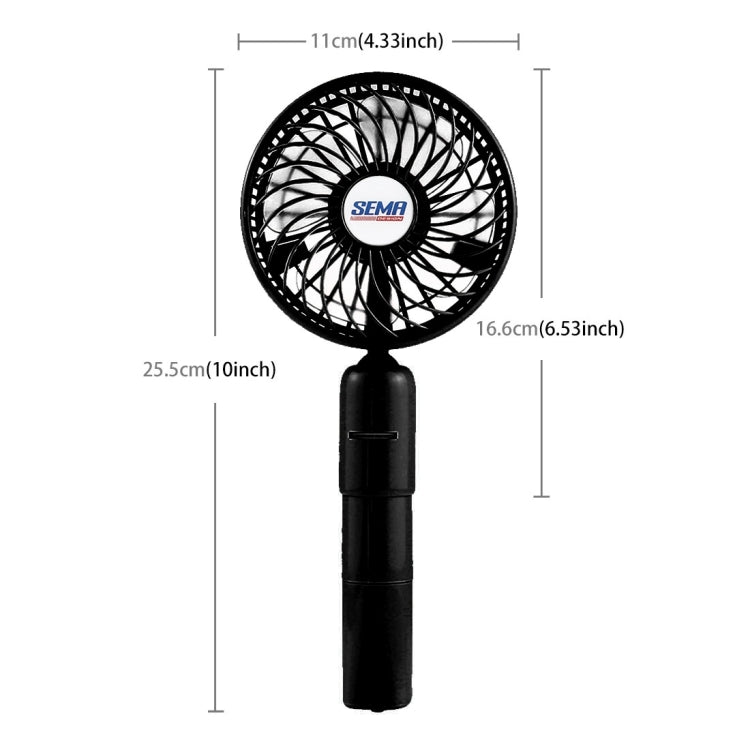 SEMA 360 Degree Rotate Handheld Rechargeable Mini Battery Fan with Charger Function & Lanyard