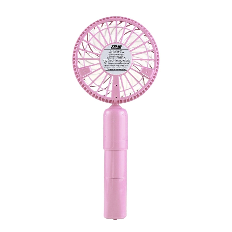 SEMA 360 Degree Rotate Handheld Rechargeable Mini Battery Fan with Charger Function & Lanyard