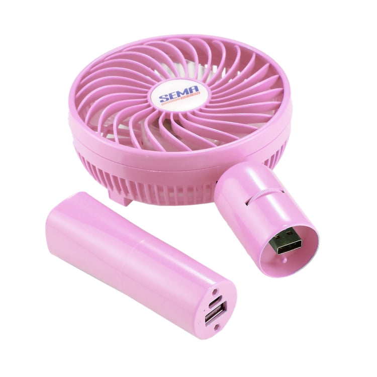 SEMA 360 Degree Rotate Handheld Rechargeable Mini Battery Fan with Charger Function & Lanyard