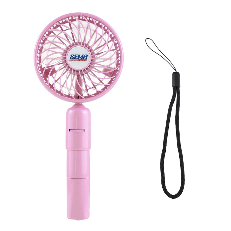 SEMA 360 Degree Rotate Handheld Rechargeable Mini Battery Fan with Charger Function & Lanyard