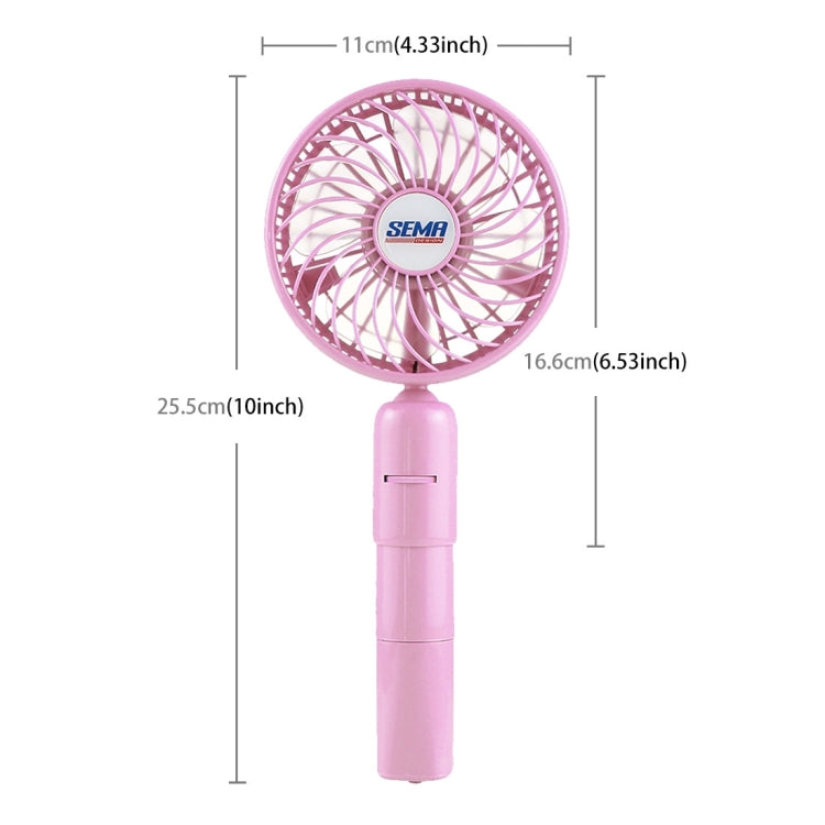 SEMA 360 Degree Rotate Handheld Rechargeable Mini Battery Fan with Charger Function & Lanyard