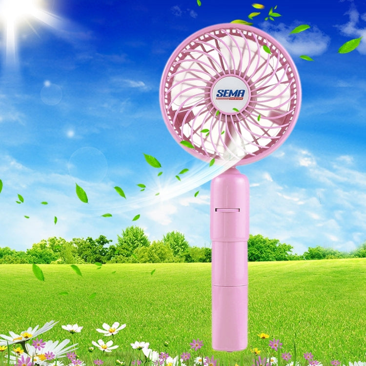 SEMA 360 Degree Rotate Handheld Rechargeable Mini Battery Fan with Charger Function & Lanyard