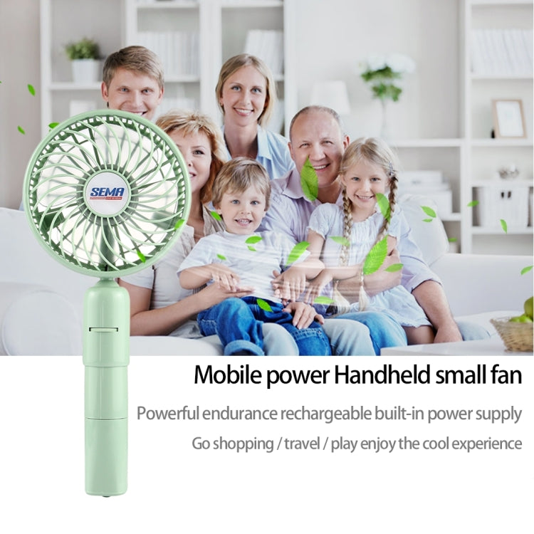 SEMA 360 Degree Rotate Handheld Rechargeable Mini Battery Fan with Charger Function & Lanyard