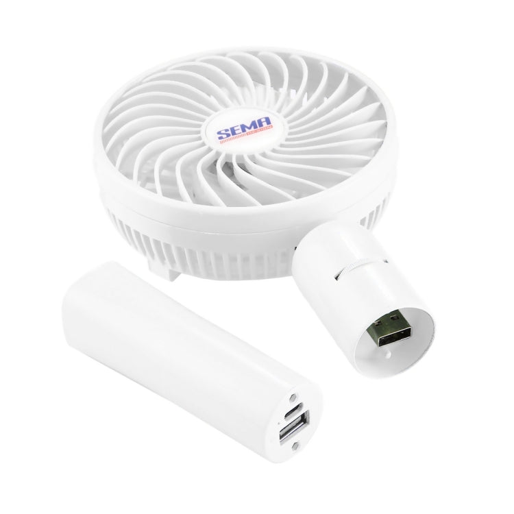 SEMA 360 Degree Rotate Handheld Rechargeable Mini Battery Fan with Charger Function & Lanyard