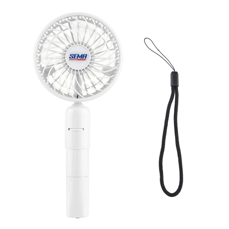 SEMA 360 Degree Rotate Handheld Rechargeable Mini Battery Fan with Charger Function & Lanyard
