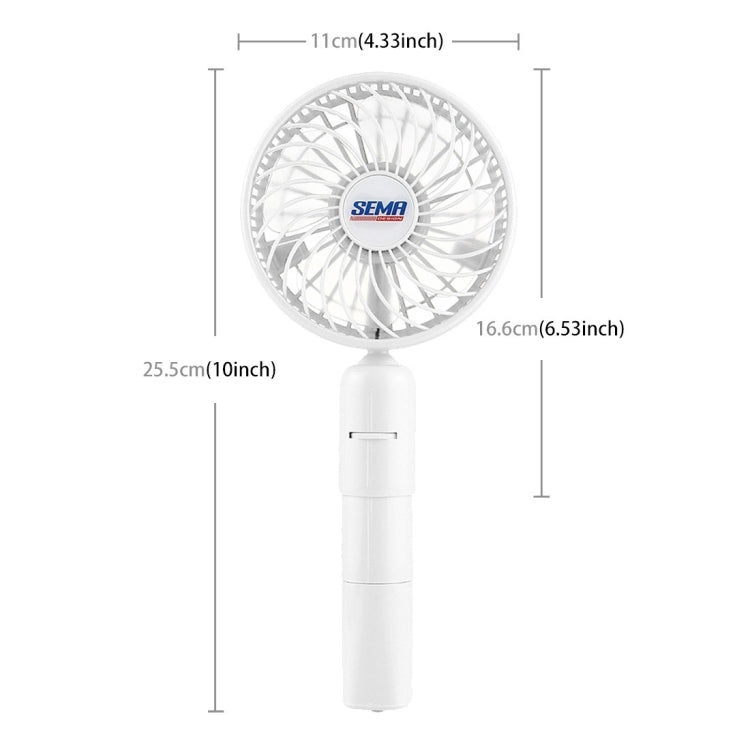 SEMA 360 Degree Rotate Handheld Rechargeable Mini Battery Fan with Charger Function & Lanyard