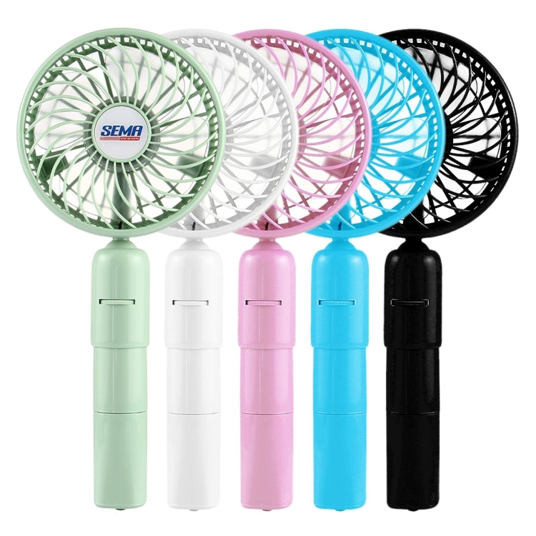 SEMA 360 Degree Rotate Handheld Rechargeable Mini Battery Fan with Charger Function & Lanyard