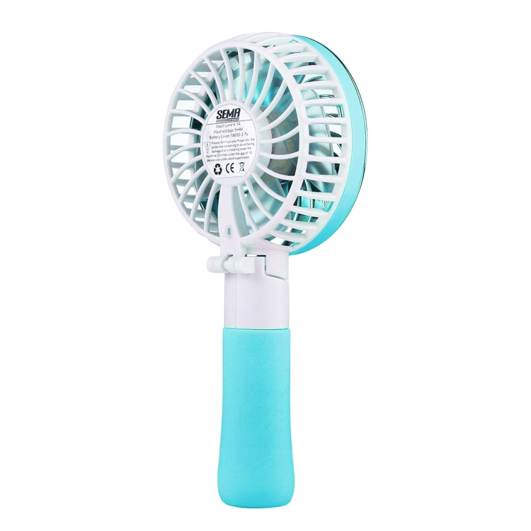 SEMA Foldable Handheld Rechargeable Mini Battery Fan with 3 Speed Control & Lanyard
