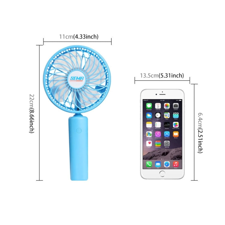 SEMA 360 Degree Rotate Handheld Rechargeable Mini Battery Fan with 3 Speed Control