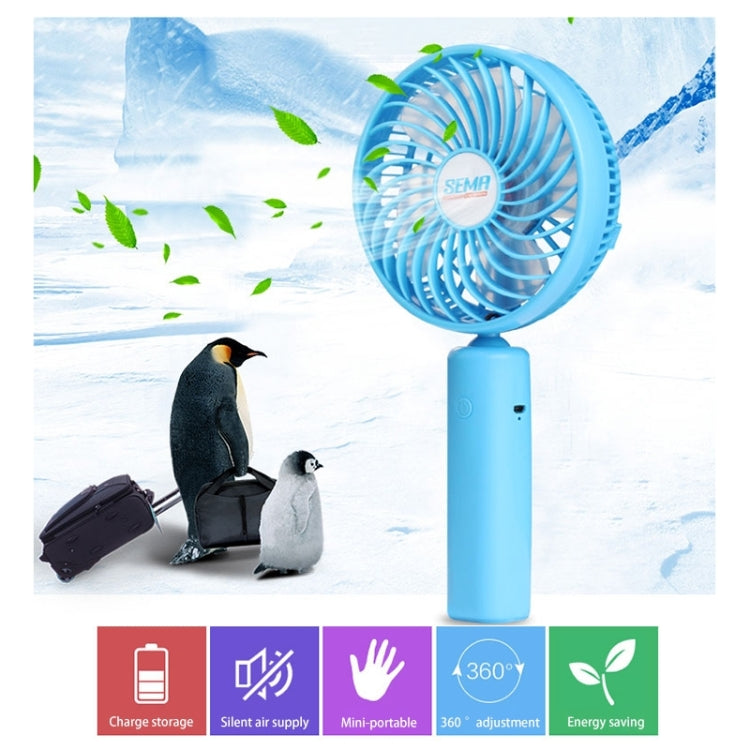 SEMA 360 Degree Rotate Handheld Rechargeable Mini Battery Fan with 3 Speed Control