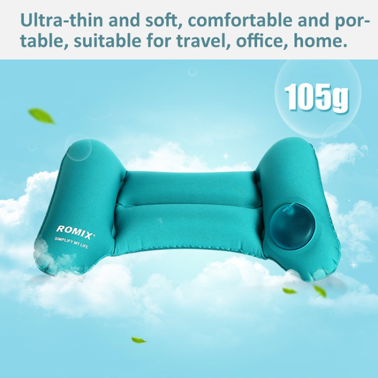 Romix JE-159 Portable Press Type Automatic Inflating Pillow Travel Cushion, Waist Pillow, Train and Aircraft Cushion(Grey)