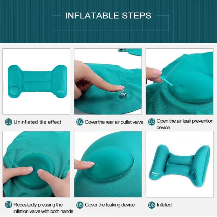 Romix JE-159 Portable Press Type Automatic Inflating Pillow Travel Cushion, Waist Pillow, Train and Aircraft Cushion(Grey)